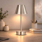 WONDERWALL 'Une Collection' Rechargeable LED Table Lamp with Touch Switch - Gold or Pearl Silver