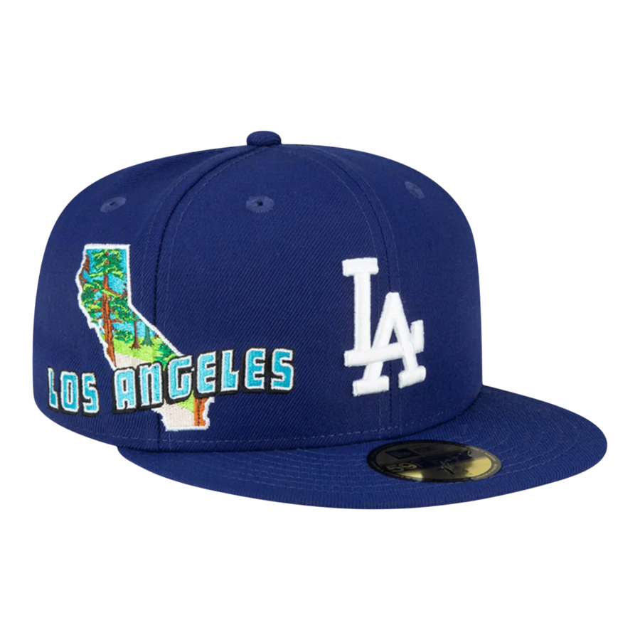 New Era 59Fifty MLB Los Angeles Dodgers Stateview Fitted Hat Blue
