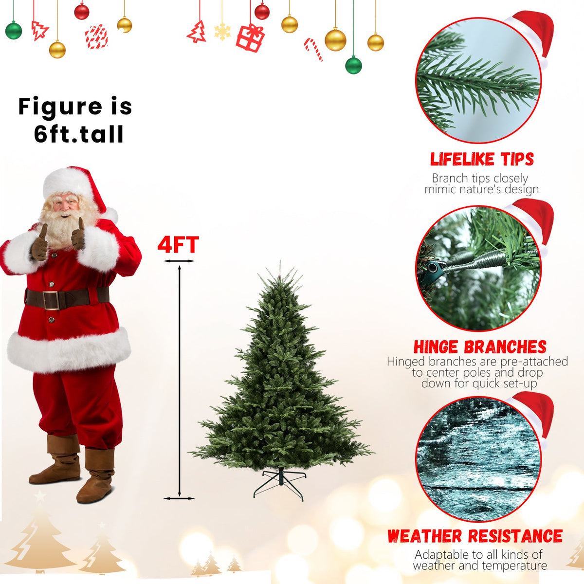 WONDERWALL ‘Noël DuBois’ 5 ft Artificial Christmas Tree – Green