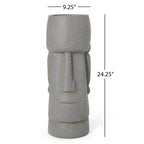 WONDERWALL 'Une Collection' Stone Gray Flower Planter with Textured Cast Stone Finish - Tall