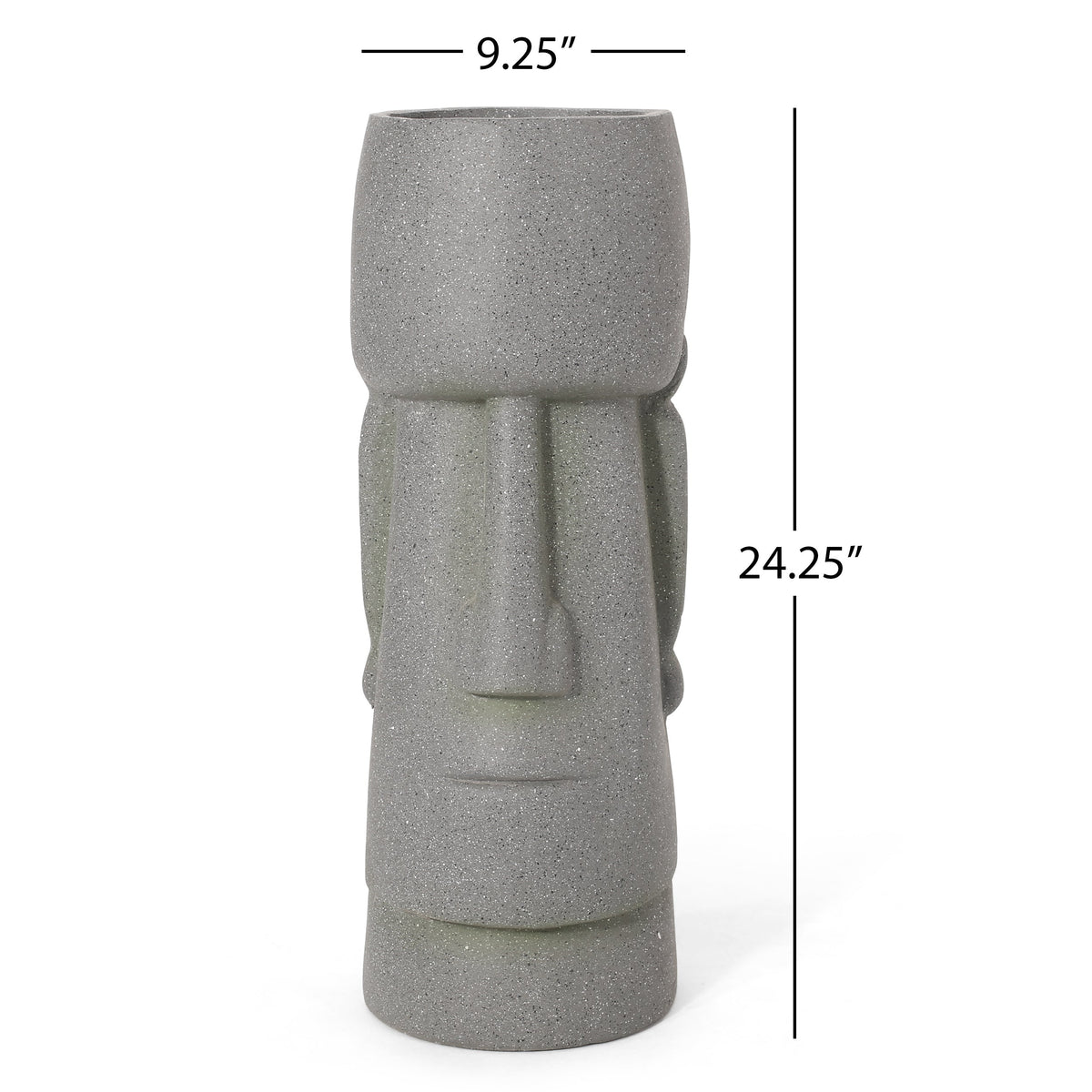 WONDERWALL 'Une Collection' Stone Gray Flower Planter with Textured Cast Stone Finish - Tall