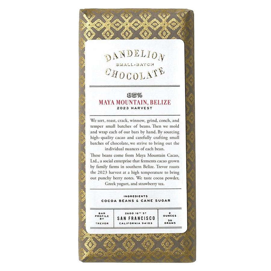 Dandelion Chocolate - Maya Mountain, Belize (2OZ | 85%)