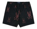 Psycho Bunny Harvey All Over Print Men Swim Trunks Black/Pink