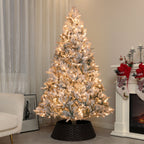 WONDERWALL ‘Noël DuBois’ Snow-Flocked Artificial Christmas Tree with 500 Warm White Lights – Green