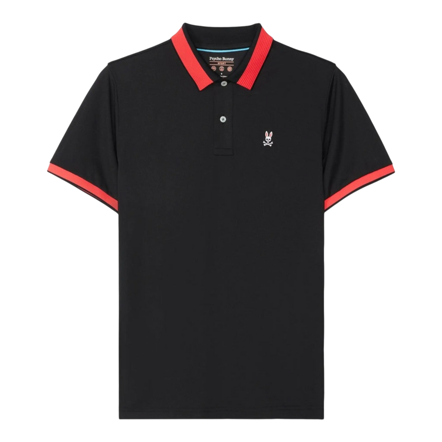 Psycho Bunny Graham Mesh Sport Polo Men Polo Shirt Black
