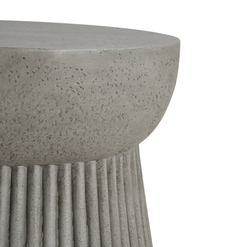 WONDERWALL 'Une Collection' Outdoor Lightweight Concrete Side Table with Hourglass Design