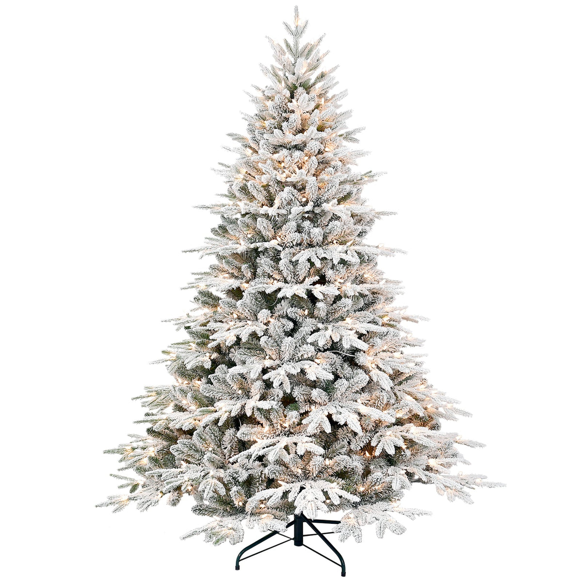 WONDERWALL ‘Noël DuBois’ 6 ft Pre-Lit Flocked Artificial Christmas Tree – Green / White