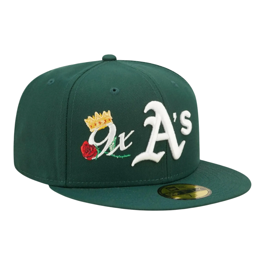 New Era Oakland Athletics Crown Champs WS Men Fitted Hat Green