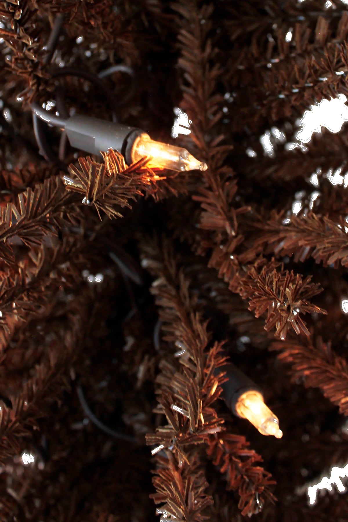 WONDERWALL ‘Noël DuBois’ 2-Foot Pre-Lit Brown Tabletop Christmas Tree with Burlap Base