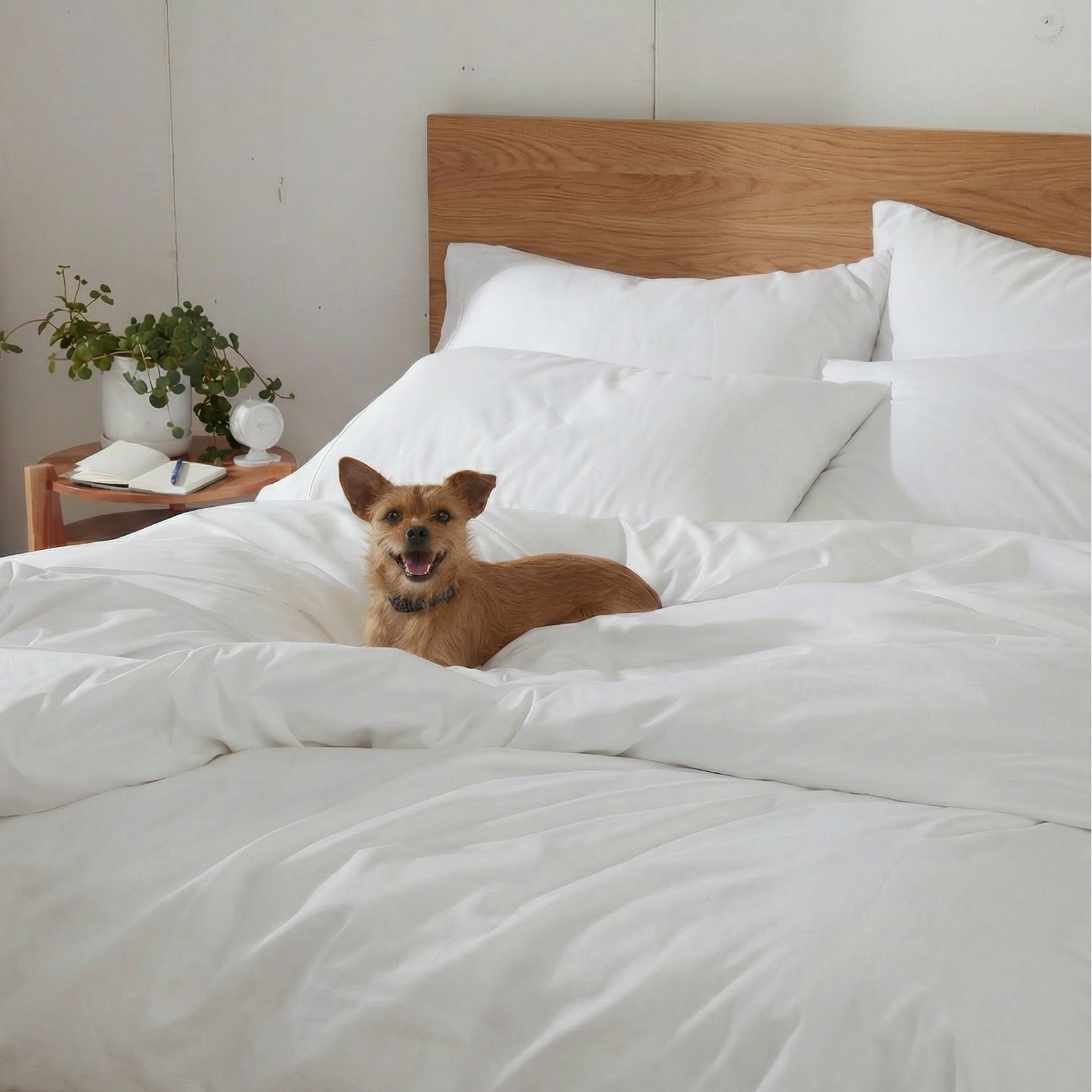 Organic Cotton White Duvet Cover & Fitted Sheet Set