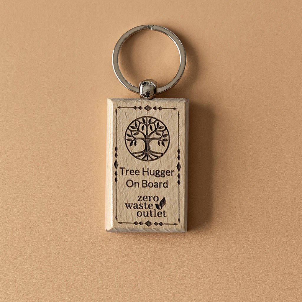 "Don't Forget Reusable Bags" Wooden Keychain - WONDERWALL