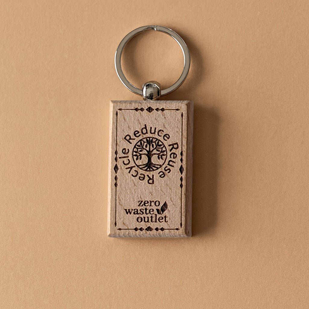 "Don't Forget Reusable Bags" Wooden Keychain - WONDERWALL