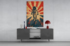 WONDERWALL ‘L’Atelier Fun Collection’ Retro Sun Rays Astronaut Glass Wall Art