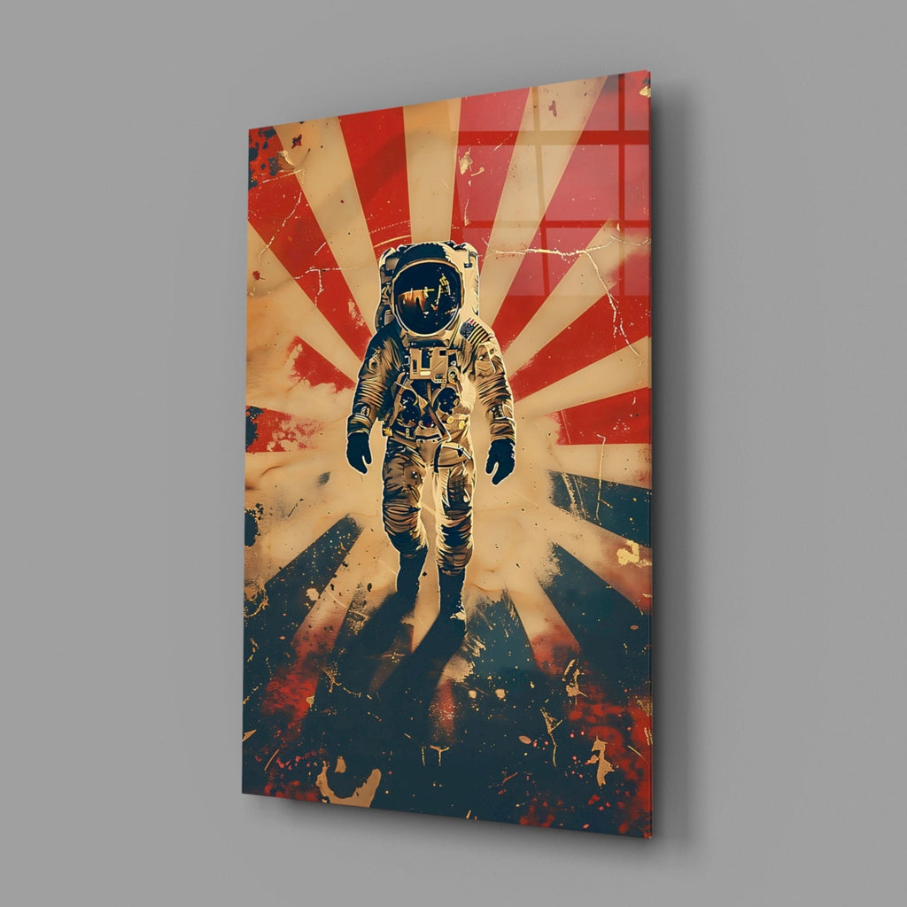 WONDERWALL ‘L’Atelier Fun Collection’ Retro Sun Rays Astronaut Glass Wall Art