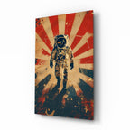 WONDERWALL ‘L’Atelier Fun Collection’ Retro Sun Rays Astronaut Glass Wall Art