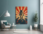 WONDERWALL ‘L’Atelier Fun Collection’ Retro Sun Rays Astronaut Glass Wall Art