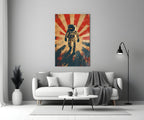 WONDERWALL ‘L’Atelier Fun Collection’ Retro Sun Rays Astronaut Glass Wall Art
