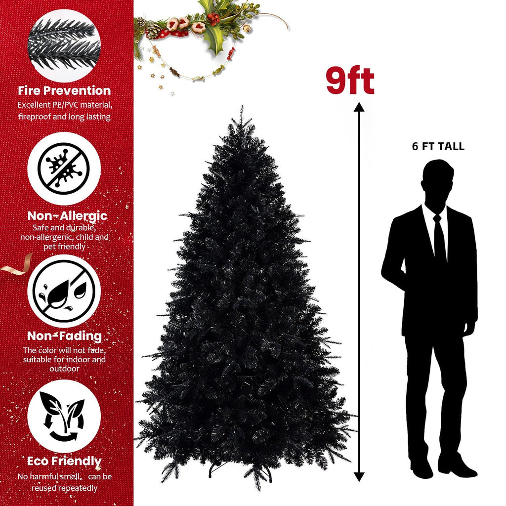 WONDERWALL 'Une Collection' 6-Foot Pre-Lit Black Christmas Tree with 350 LED Lights - Black