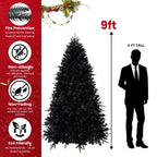WONDERWALL 'Une Collection' 6-Foot Pre-Lit Black Christmas Tree with 350 LED Lights - Black