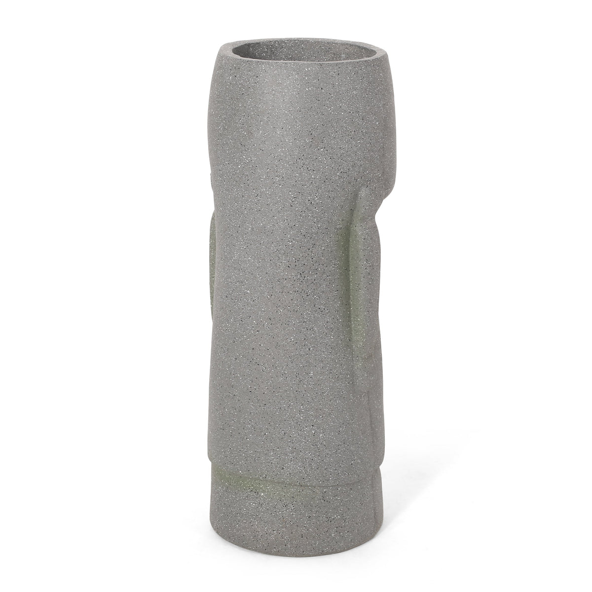 WONDERWALL 'Une Collection' Stone Gray Flower Planter with Textured Cast Stone Finish - Tall