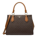 Michael Kors Marilyn Women Medium Logo Satchel Handbag Brown