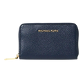 Michael Kors Jet Set Women Small Leather Zip-Around Wallet Navy