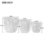 WONDERWALL 'Une Collection' Lightweight MGO Planter Set of 3 with Crackle Texture - Neutral
