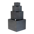 WONDERWALL 'Une Collection' Cement 4 Tier Block Water Fountain with Modern Design - Gray