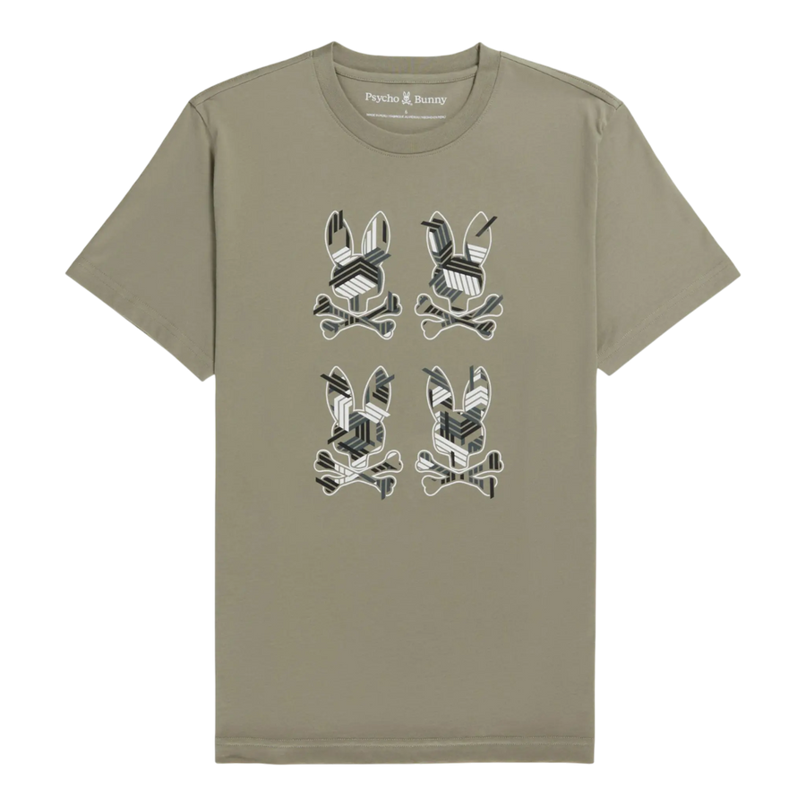Psycho Bunny Plaza Graphic Men T‑Shirt Wet Sand