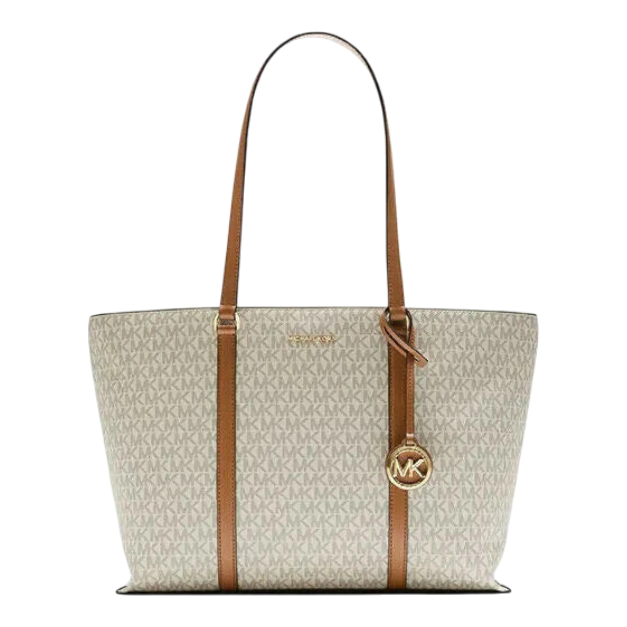Michael Kors Temple Women Large Tote Shoulder Bag Beige