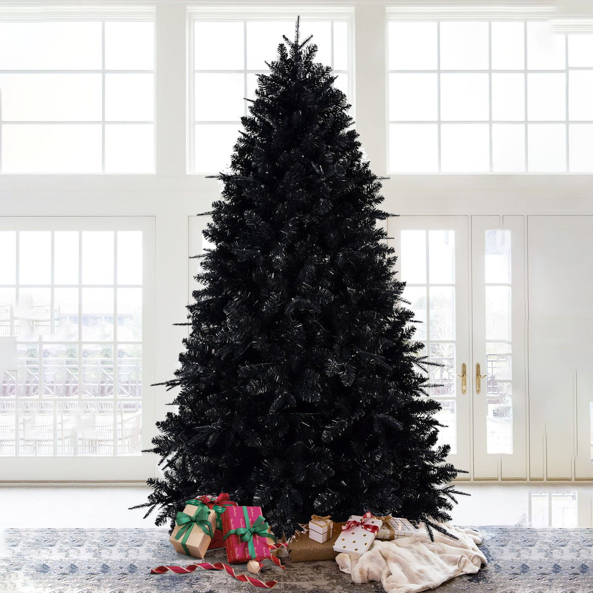 WONDERWALL 'Une Collection' 6-Foot Pre-Lit Black Christmas Tree with 350 LED Lights - Black