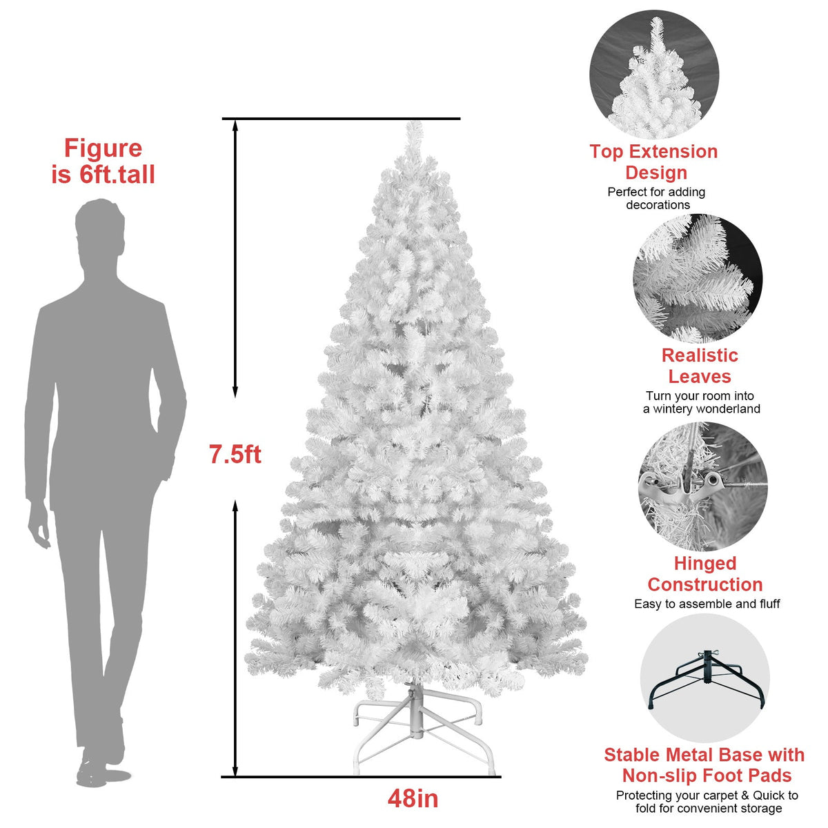 WONDERWALL ‘Noël DuBois’ 7 ft Artificial Christmas Tree – White