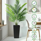 WONDERWALL 'Une Collection' Square Planters with Automatic Watering System - Faux Rattan, Pack of 2