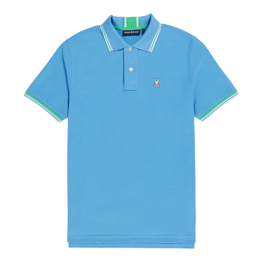 Psycho Bunny Greenville Pique Polo Men Big and Tall Shirt Cool Blue