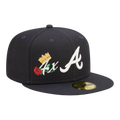 New Era Atlanta Braves Crown Champs WS Men Fitted Hat Navy