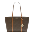Michael Kors Temple Large Women Tote Bag Brown Shoulder Bag