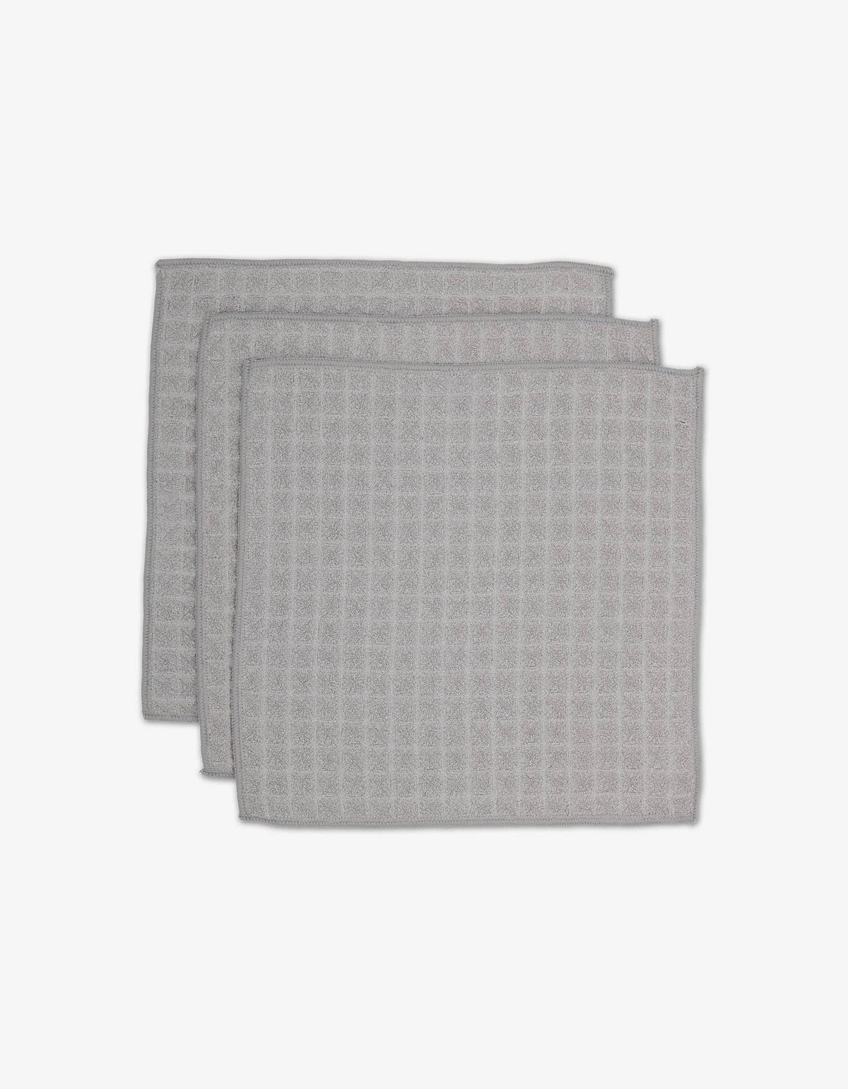 GEOMETRY Stone Waffle Washcloth Set of 3