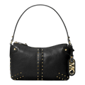 Michael Kors Astor Women Large Studded Leather Shoulder Bag Black