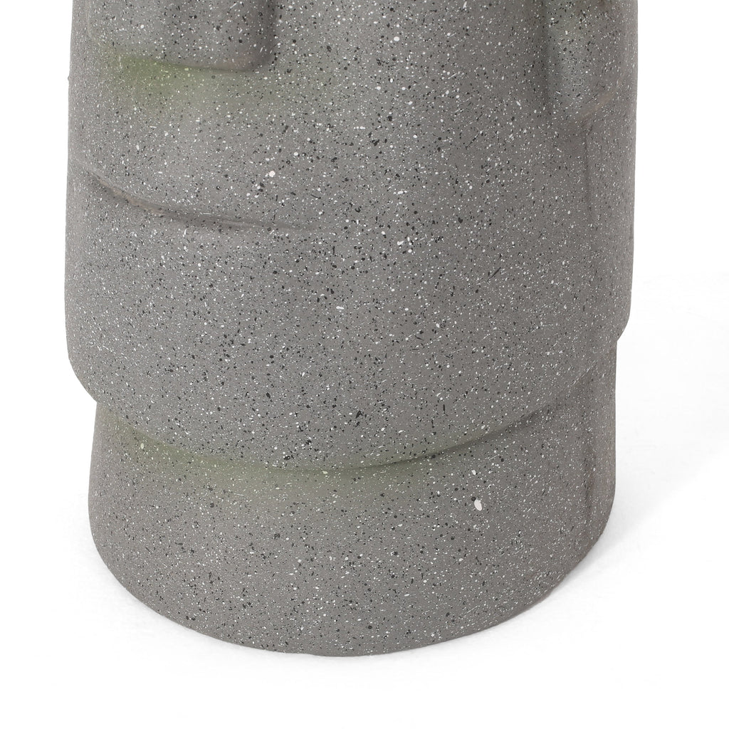 WONDERWALL 'Une Collection' Stone Gray Flower Planter with Textured Cast Stone Finish - Tall