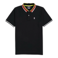 Psycho Bunny York Stripe Collar Men Polo Shirt Black