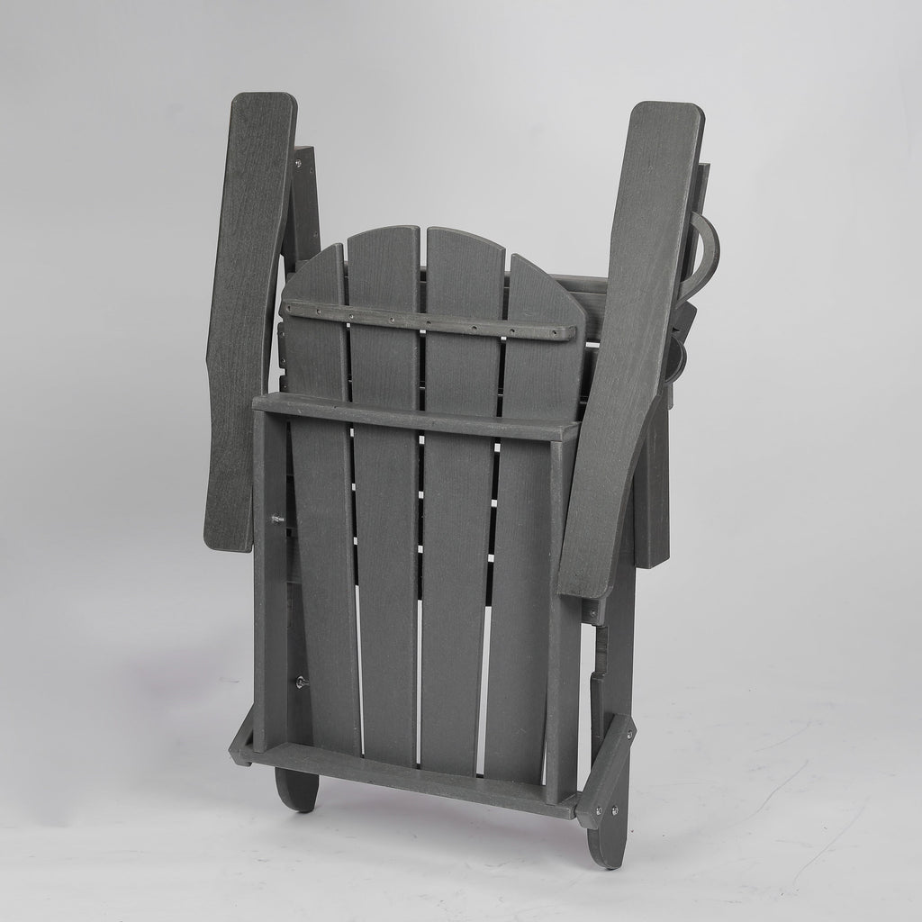 WONDERWALL 'Une Collection' HDPE Folding Adirondack Chair with Dual Cup Holder - Gray