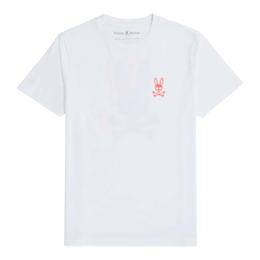 Psycho Bunny Chicago Back Graphic Men Tee Shirt White/Pink