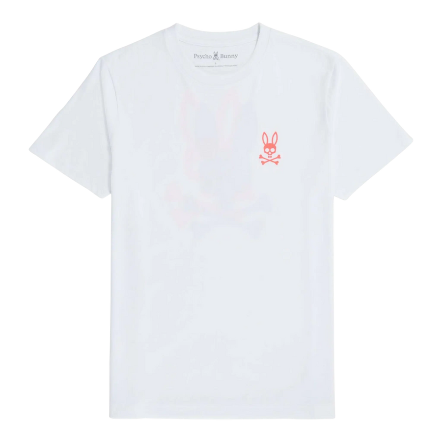 Psycho Bunny Chicago Back Graphic Men Tee Shirt White/Pink