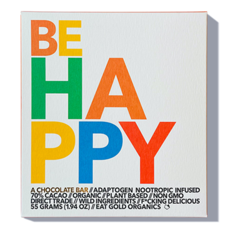 'Be Happy' Adaptogen Nootropic Infused Chocolate Bar (55G | 70%)