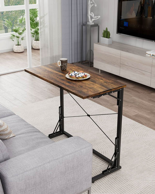 31.5 Inch Collapsible Tray Desk Rustic Brown Premium Finish