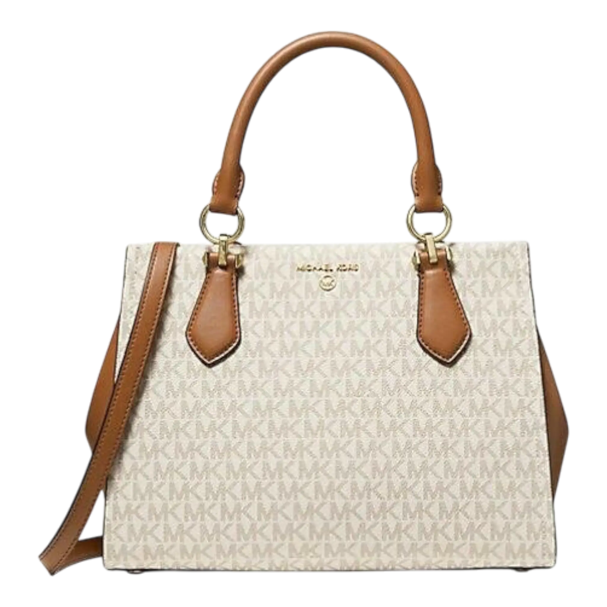 Michael Kors Marilyn Women Medium Satchel Bag Ivory Logo