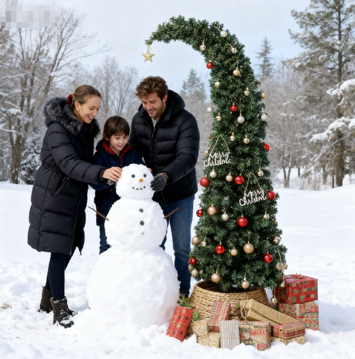 WONDERWALL ‘Noël DuBois’ 6 ft Bent-Top Artificial Christmas Tree with 200 Warm White LEDs – Green