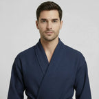 Waffle Spa Bathrobe for Men -  Absorbent, Lightweight