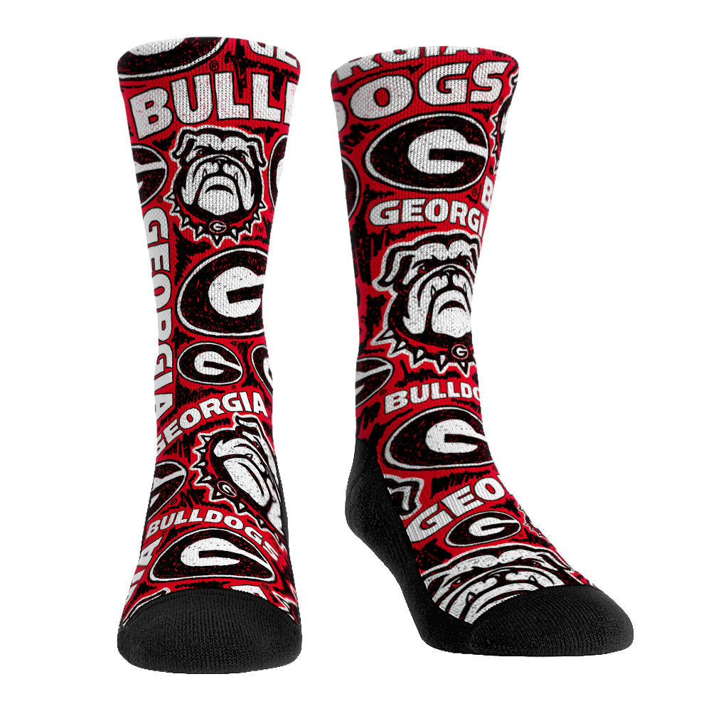 Georgia Bulldogs - Logo Sketch Crew Socks