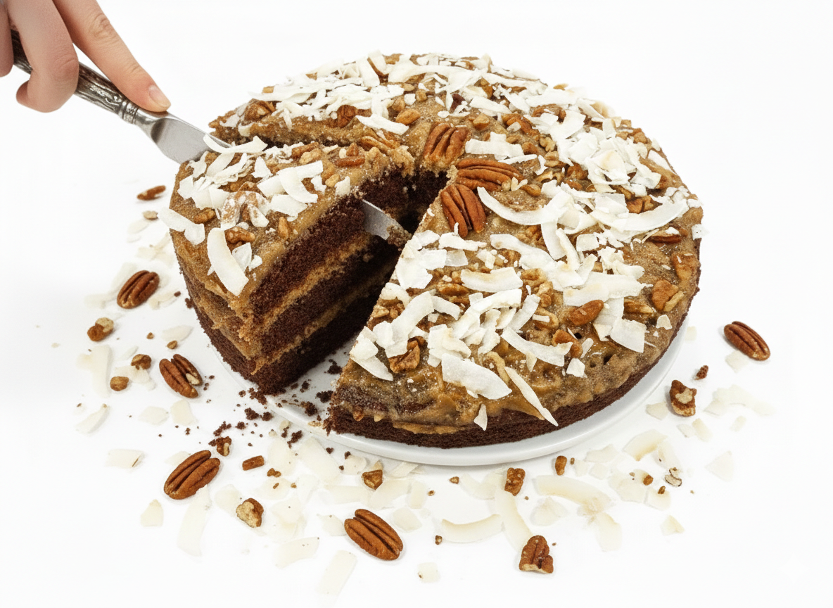 Andy Anand Sugar - Free German Chocolate Cake, 2.4 lb – Belgian Cocoa, Coconut - Pecan Filling, Keto & Diabetic - Friendly Birthday Gift Box